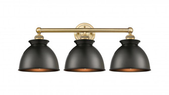 Adirondack - 3 Light - 26 inch - Brushed Brass - Bath Vanity Light (3442|616-3W-BB-M14-BK)