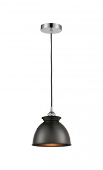 Adirondack - 1 Light - 8 inch - Polished Chrome - Cord hung - Mini Pendant (3442|616-1P-PC-M14-BK)