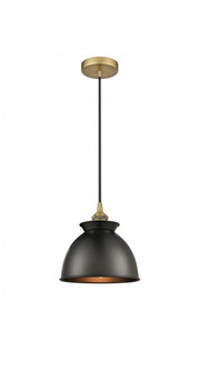 Adirondack - 1 Light - 8 inch - Brushed Brass - Cord hung - Mini Pendant (3442|616-1P-BB-M14-BK)