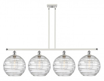 Athens Deco Swirl - 4 Light - 50 inch - White Polished Chrome - Stem hung - Island Light (3442|516-4I-WPC-G1213-12)