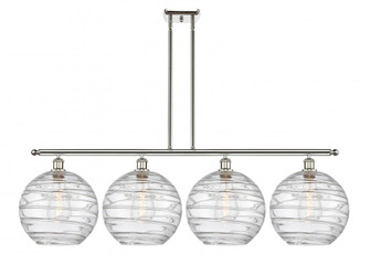 Athens Deco Swirl - 4 Light - 50 inch - Polished Nickel - Stem hung - Island Light (3442|516-4I-PN-G1213-12)