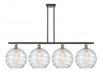 Athens Deco Swirl - 4 Light - 50 inch - Black Antique Brass - Stem hung - Island Light (3442|516-4I-BAB-G1213-12)
