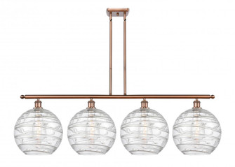 Athens Deco Swirl - 4 Light - 50 inch - Antique Copper - Stem hung - Island Light (3442|516-4I-AC-G1213-12)