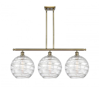 Athens Deco Swirl - 3 Light - 39 inch - Antique Brass - Stem hung - Island Light (3442|516-3I-AB-G1213-12)
