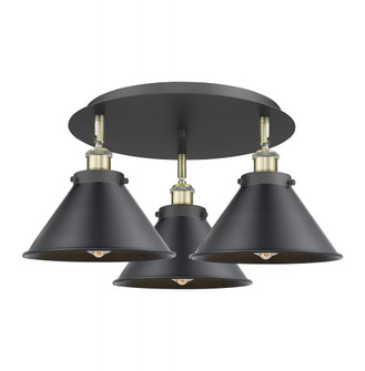 Ballston Urban - 3 Light - 20 inch - Black Antique Brass - Semi-Flush Mount (3442|916-3C-BAB-M10-BK)