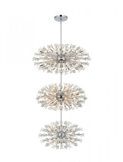 Vera 50 inch three tiers crystal starburst chandelier in chrome (758|2500G50L3C)