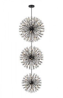 Vera 48 inch three tiers crystal starburst chandelier in black (758|2500G48L3BK)