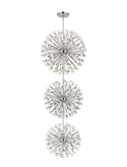 Vera 44 Inch Three Tiers Crystal Starburst Chandelier in Chrome (758|2500G44L3C)