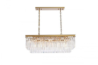 Sydney 40 Inch Rectangle Crystal Chandelier in Satin Gold (758|1202D40SG/RC)