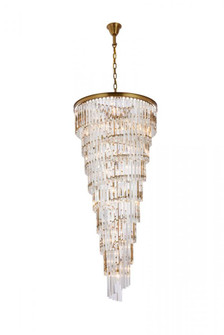 Sydney 30 inch spiral crystal chandelier in satin gold (758|1201SR30SG/RC)
