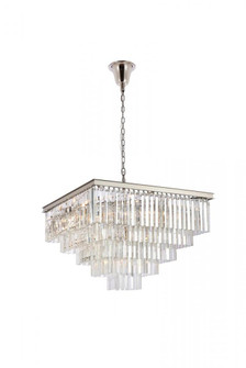 Sydney 34 inch square crystal chandelier in polished nickel (758|1201S34PN/RC)