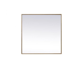 Metal Frame Square Mirror 30 inch in Brass (758|MR43030BR)