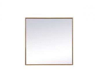 Metal Frame Square Mirror 24 Inch in Brass (758|MR42424BR)