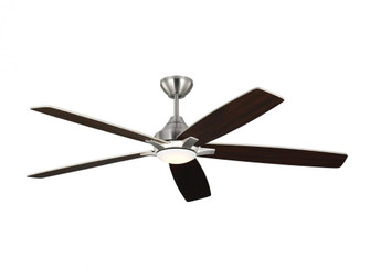 Lowden 60'' Dimmable Indoor/Outdoor Integrated LED Brushed Steel Ceiling Fan with Light Kit (38|5LWDSM60BSD)