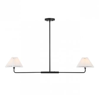 2-Light Linear Chandelier in Matte Black (8483|M100122MBK)