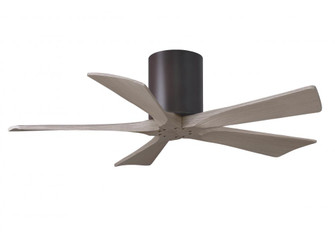 Irene-5H - 42'' Five Blade Flush Mount Paddle Fan - Textured Bronze Finish - Gray Ash Tone Blades (230|IR5H-TB-GA-42)