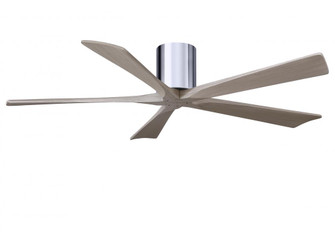 Irene-5H - 60'' Five Blade Flush Mount Paddle Fan - Polished Chrome Finish - Gray Ash Tone Blades (230|IR5H-CR-GA-60)