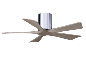 Irene-5H - 42'' Five Blade Flush Mount Paddle Fan - Polished Chrome Finish - Gray Ash Tone Blades (230|IR5H-CR-GA-42)