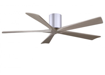 Irene-5H - 60'' Five Blade Flush Mount Paddle Fan - Brushed Nickel Finish - Gray Ash Tone Blades (230|IR5H-BN-GA-60)