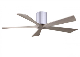 Irene-5H - 52'' Five Blade Flush Mount Paddle Fan - Brushed Nickel Finish - Gray Ash Tone Blades (230|IR5H-BN-GA-52)