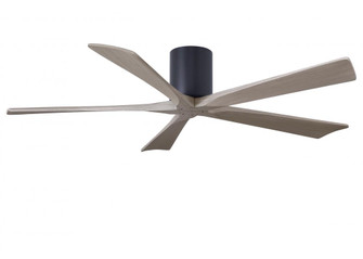 Irene-5H - 60'' Five Blade Flush Mount Paddle Fan - Matte Black Finish - Gray Ash Tone Blades (230|IR5H-BK-GA-60)
