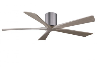 Irene-5H three-blade flush mount paddle fan in Brushed Pewter finish with 60” Gray Ash tone blad (230|IR5H-BP-GA-60)