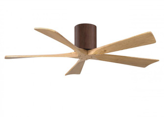 Irene-5H - 52'' Five Blade Flush Mount Paddle Fan - Walnut Tone Finish - Light Maple Tone Blades (230|IR5H-WN-LM-52)
