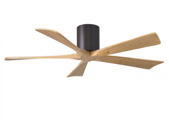 Irene-5H three-blade flush mount paddle fan in Textured Bronze finish with 52” Light Maple tone (230|IR5H-TB-LM-52)