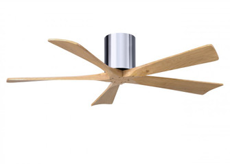 Irene-5H three-blade flush mount paddle fan in Polished Chrome finish with 52” Light Maple tone (230|IR5H-CR-LM-52)