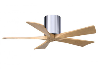 Irene-5H three-blade flush mount paddle fan in Polished Chrome finish with 42” Light Maple tone (230|IR5H-CR-LM-42)