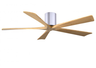 Irene-5H three-blade flush mount paddle fan in Brushed Nickel finish with 60” Light Maple tone b (230|IR5H-BN-LM-60)