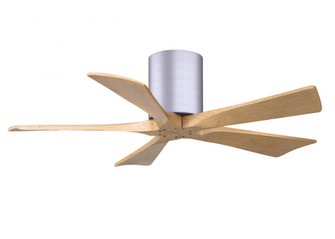 Irene-5H three-blade flush mount paddle fan in Brushed Nickel finish with 42” Light Maple tone b (230|IR5H-BN-LM-42)