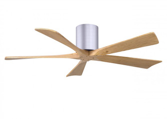 Irene-5H - 52'' Five Blade Flush Mount Paddle Fan - Brushed Nickel Finish - Light Maple Tone Blad (230|IR5H-BN-LM-52)