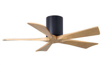 Irene-5H - 42'' Five Blade Flush Mount Paddle Fan - Matte Black Finish - Light Maple Tone Blades (230|IR5H-BK-LM-42)