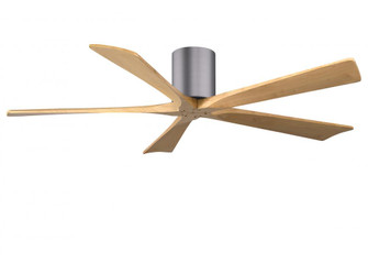 Irene-5H - 60'' Five Blade Flush Mount Paddle Fan - Brushed Pewter Finish - Light Maple Tone Blad (230|IR5H-BP-LM-60)