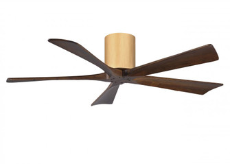 Irene-5H - 52'' Five Blade Flush Mount Paddle Fan - Light Maple Tone Finish - Walnut Tone Blades (230|IR5H-LM-WA-52)