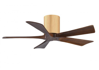 Irene-5H - 42'' Five Blade Flush Mount Paddle Fan - Light Maple Tone Finish - Walnut Tone Blades (230|IR5H-LM-WA-42)