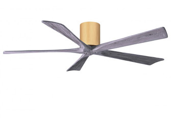 Irene-5H - 60'' Five Blade Flush Mount Paddle Fan - Light Maple Tone Finish - Barn Wood Tone Blad (230|IR5H-LM-BW-60)