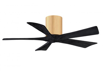Irene-5H - 42'' Five Blade Flush Mount Paddle Fan - Light Maple Tone Finish - Matte Black Blades (230|IR5H-LM-BK-42)