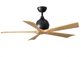 Irene-5 five-blade paddle fan in Matte Black finish with 52'' with light maple blades. (230|IR5-BK-LM-52)