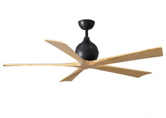 Irene-5 five-blade paddle fan in Matte Black finish with 60'' with light maple blades. (230|IR5-BK-LM-60)