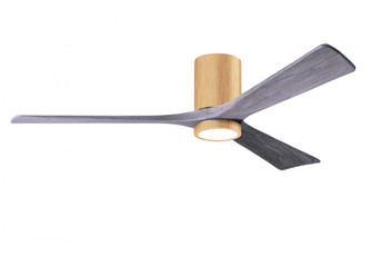Irene-3HLK three-blade flush mount paddle fan in Brushed Pewter finish with 60” solid walnut ton (230|IR3HLK-LM-BW-60)