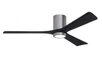 Irene-3HLK-60'' Three Blade Flush Mount Paddle Fan-5CCT Integrated LED-Brushed Pewter Finish (230|IR3HLK-BP-BK-60)