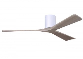 Irene-3H - Three Blade Flush Mount Paddle Fan - 60'' - Gloss White Finish - Gray Ash Tone Blades (230|IR3H-WH-GA-60)