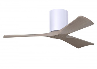 Irene-3H - Three Blade Flush Mount Paddle Fan - 42'' - Gloss White Finish - Gray Ash Tone Blades (230|IR3H-WH-GA-42)