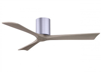 Irene-3H three-blade flush mount paddle fan in Brushed Nickel finish with 52” Gray Ash tone blad (230|IR3H-BN-GA-52)