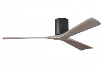 Irene-3H - Three Blade Flush Mount Paddle Fan - 60'' - Matte Black Finish - Gray Ash Tone Blades (230|IR3H-BK-GA-60)