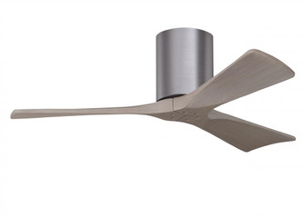 Irene-3H - Three Blade Flush Mount Paddle Fan - 42'' - Brushed Pewter Finish - Gray Ash Tone Blad (230|IR3H-BP-GA-42)