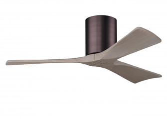 Irene-3H - Three Blade Flush Mount Paddle Fan - 42'' - Brushed Bronze Finish - Gray Ash Tone Blad (230|IR3H-BB-GA-42)