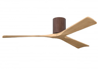 Irene-3H - Three Blade Flush Mount Paddle Fan - 60'' - Walnut Finish - Light Maple Tone Blades (230|IR3H-WN-LM-60)